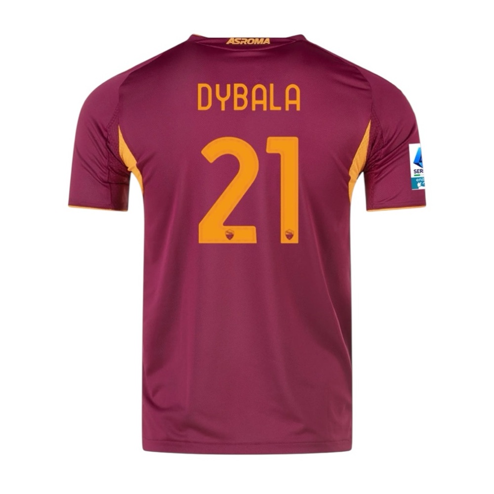 Adidas Roma Paulo Dybala Kids Home Jersey W/ Serie A Patch 25/26 (Burgundy)